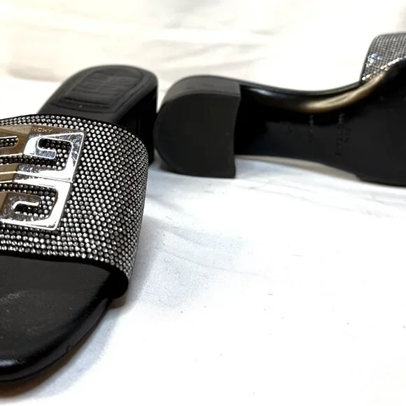 Givenchy Crystal 4G Lambskin Mules – Black Excellent Condition - Picture 3 of 4